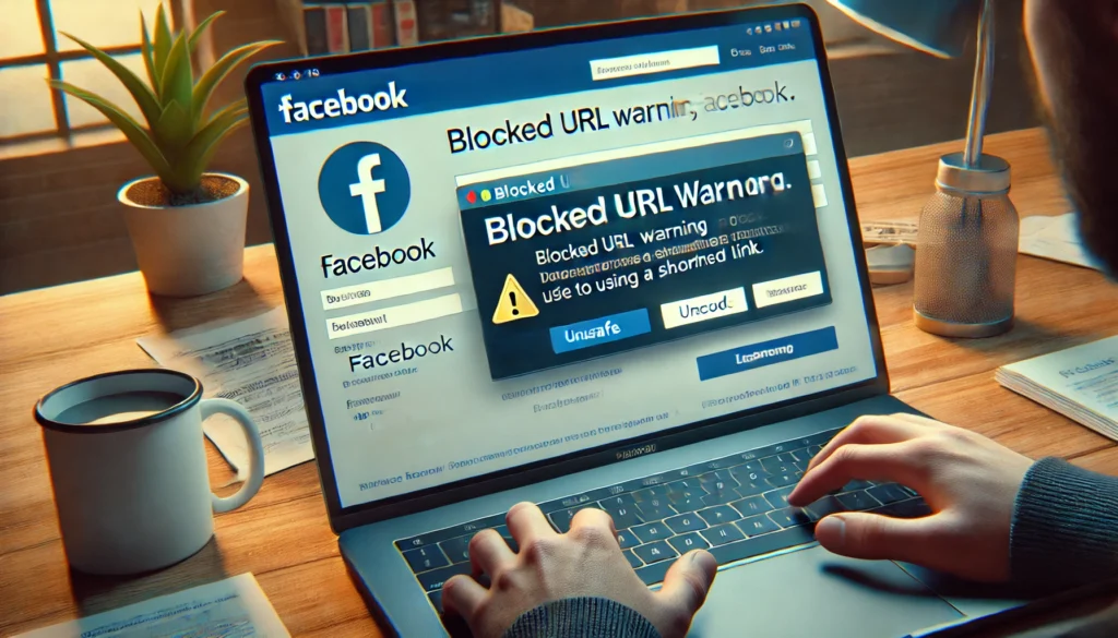 Facebook login attempt blocked due to unsafe shortened URL